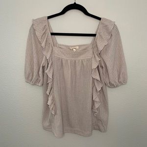 Ruffle square neck new with tags